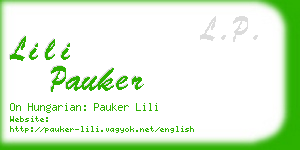 lili pauker business card